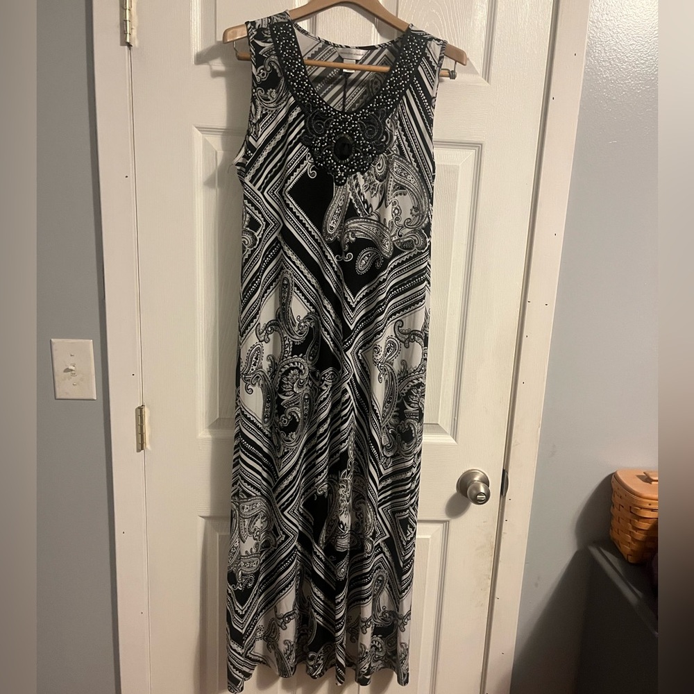 Christopher & Banks Black and White Patterned Maxi Dress